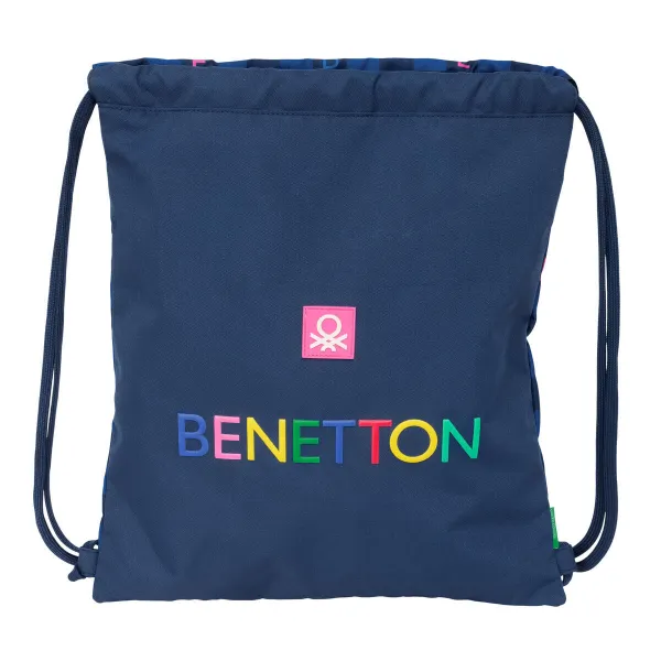 Mugursoma ar lencēm Benetton Damero Tumši Zils 35 x 40 x 1 cm