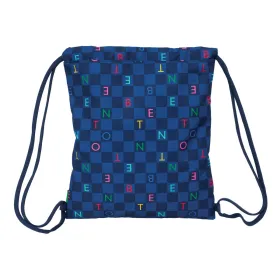 Kuprinė su virvutėmis Benetton Damero Tamsiai mėlyna 35 x 40 x 1 cm