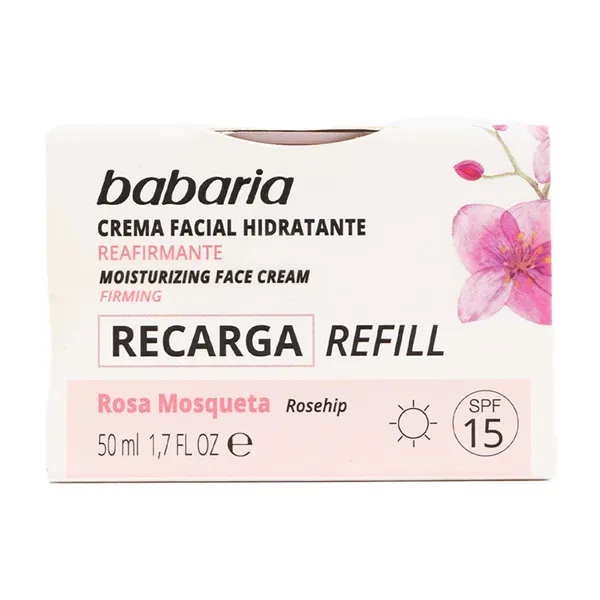 Babaria Rosa Mosqueta Crema Facial Hidratante Reafirmante Vegano Relleno 50ml