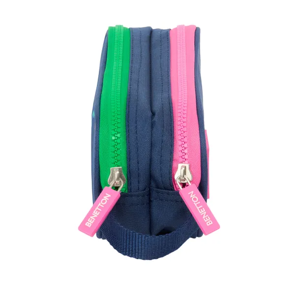 Double Carry-all Benetton Damero Navy Blue 21 x 8 x 6 cm