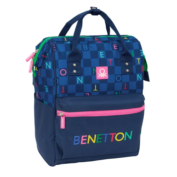 Skolas soma Benetton benetton Tumši Zils 27 x 40 x 19 cm