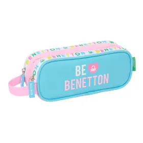 Kaksilokeroinen laukkku Benetton Unique Pinkki Turkoosi 21 x 8 x 6 cm