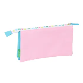 Kolmilokeroinen laukku Benetton Unique Pinkki Turkoosi 22 x 12 x 3 cm