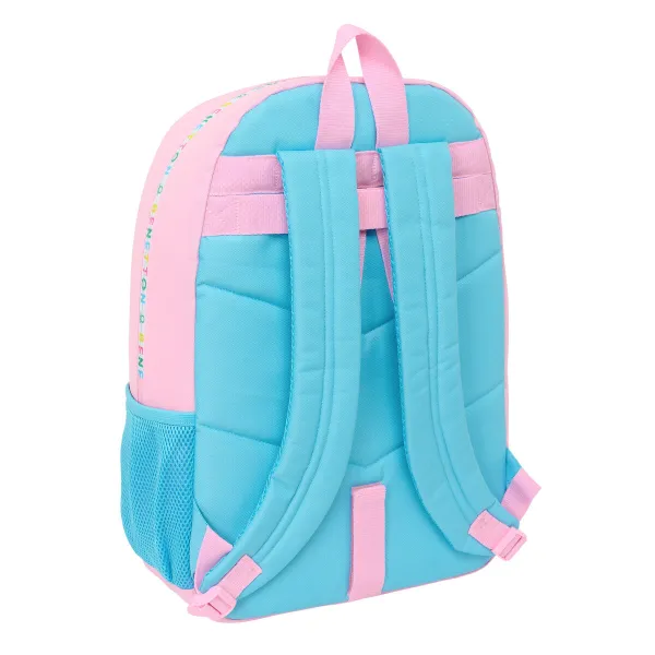 Koululaukku Benetton Unique Pinkki Turkoosi 30 x 46 x 14 cm