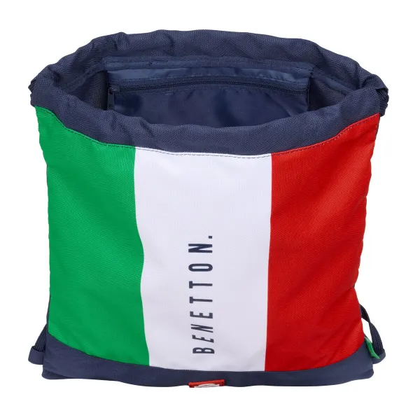 Kuprinė su virvutėmis Benetton Flag Tamsiai mėlyna 35 x 40 x 1 cm