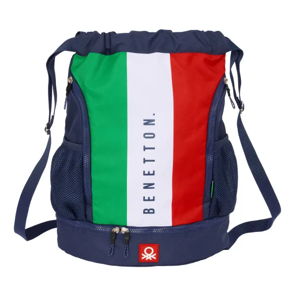Kuprinė su virvutėmis Benetton Flag Tamsiai mėlyna 35 x 40 x 1 cm