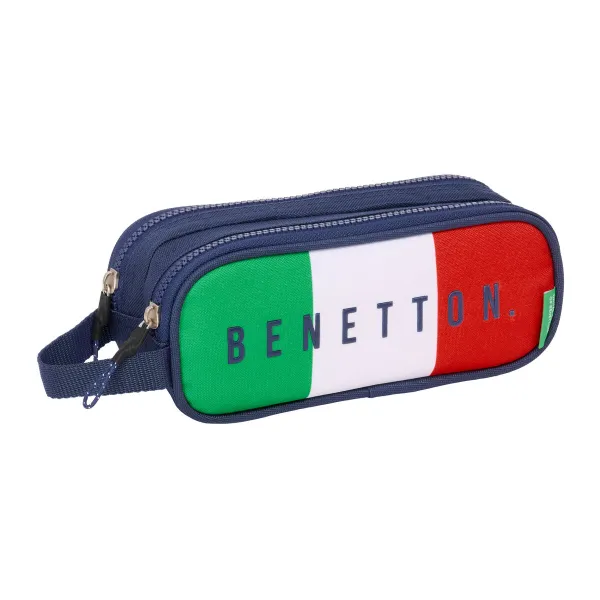 Dvigubas penalas Benetton Flag Tamsiai mėlyna 21 x 8 x 6 cm