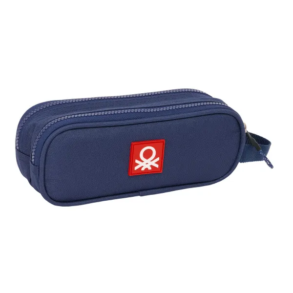 Kaksilokeroinen laukkku Benetton Flag Laivastonsininen 21 x 8 x 6 cm