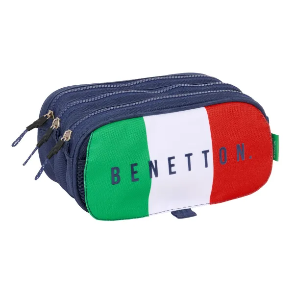Trīsvietīgs futrālis Benetton Flag Tumši Zils 21,5 x 10 x 8 cm