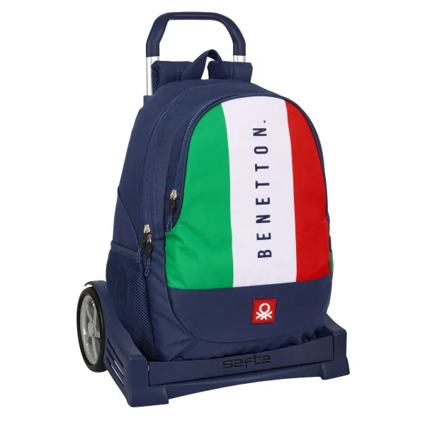 Skolas mugursoma ar riteņiem Benetton Flag Tumši Zils 32 x 44 x 16 cm