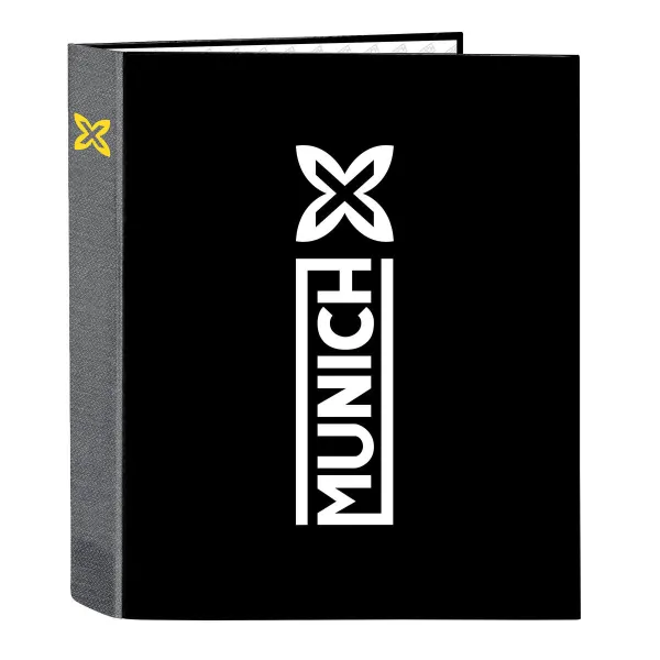 Ring binder Munich Topo Black A4 27 x 33 x 6 cm