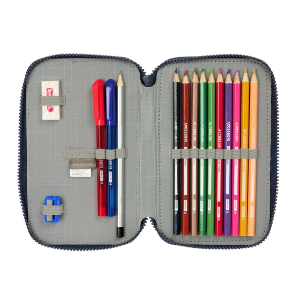 School Case with Accessories El Niño Kook Navy Blue 12,5 x 19,5 x 4 cm 29 Pieces