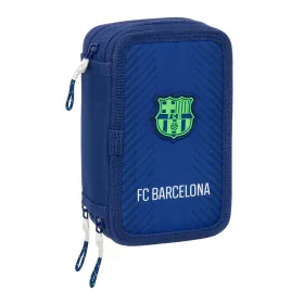 Тройной пенал F.C. Barcelona Тёмно Синий 12,5 x 19,5 x 5,5 cm 37 Предметы