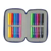Triple Pencil Case F.C. Barcelona Navy Blue 12,5 x 19,5 x 5,5 cm 37 Pieces