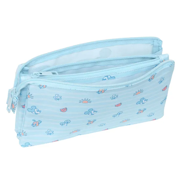 Trīsvietīgs futrālis Mickey Mouse Clubhouse Baby Gaiši Zils 22 x 12 x 3 cm
