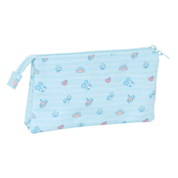 Trīsvietīgs futrālis Mickey Mouse Clubhouse Baby Gaiši Zils 22 x 12 x 3 cm