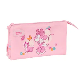 Kolmilokeroinen laukku Minnie Mouse Baby Pinkki 22 x 12 x 3 cm