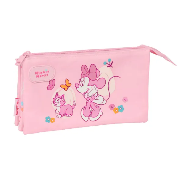 Тройной пенал Minnie Mouse Baby Розовый 22 x 12 x 3 cm