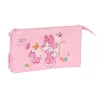 Triple Carry-all Minnie Mouse Baby Pink 22 x 12 x 3 cm