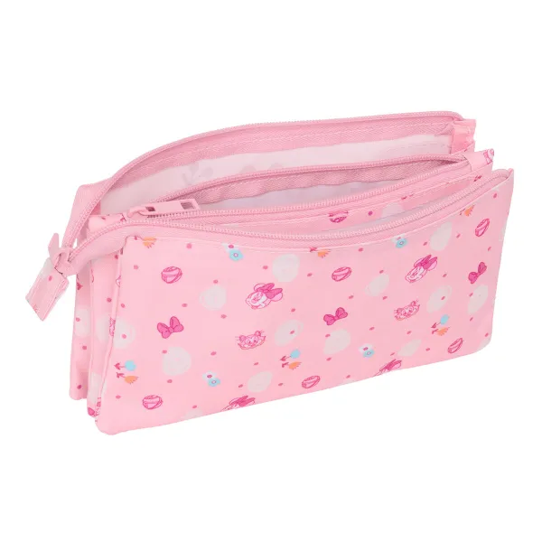 Тройной пенал Minnie Mouse Baby Розовый 22 x 12 x 3 cm