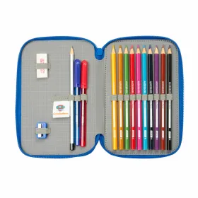 Double Pencil Case The Paw Patrol Cool Blue Red 12.5 x 19.5 x 4 cm 29 Pieces
