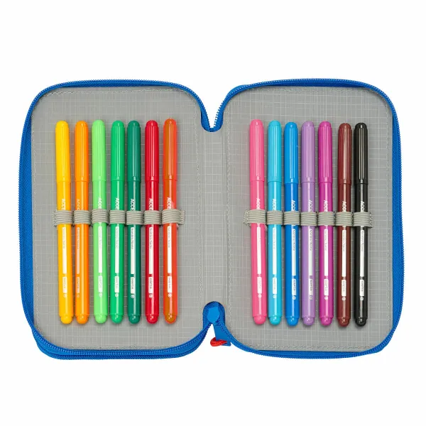 Double Pencil Case The Paw Patrol Cool Blue Red 12.5 x 19.5 x 4 cm 29 Pieces