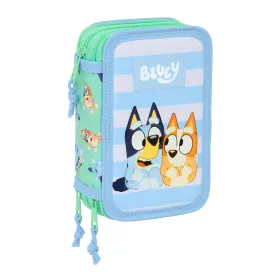 Тройной пенал Bluey Sisters Зеленый Вода 12,5 x 19,5 x 5,5 cm 37 Предметы