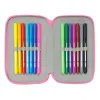 Triple Pencil Case Gabby's Dollhouse Confetti Pink Turquoise 12,5 x 19,5 x 5,5 cm 37 Pieces