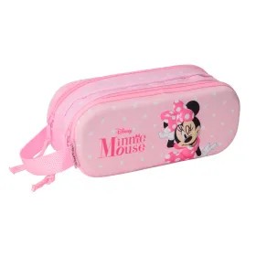 Kaksilokeroinen laukkku Minnie Mouse Pinkki 21 x 8 x 6 cm 3D