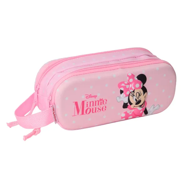 Kaksilokeroinen laukkku Minnie Mouse Pinkki 21 x 8 x 6 cm 3D