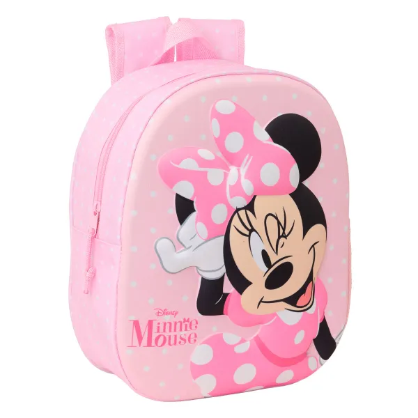 Lasten laukku Minnie Mouse Pinkki 27 x 33 x 10 cm 3D