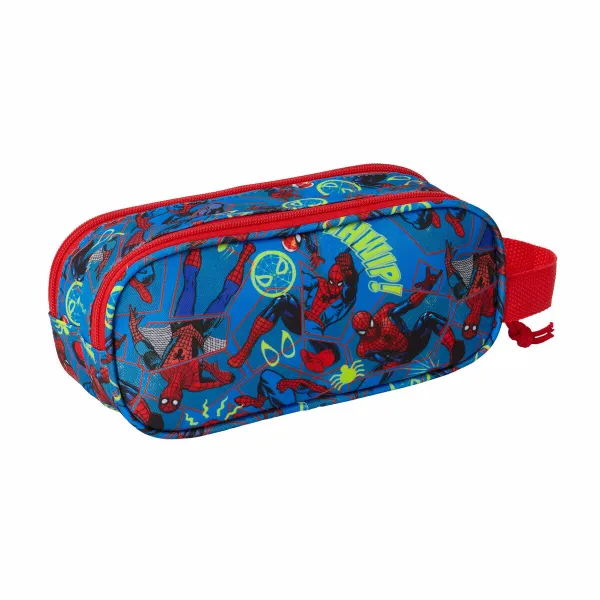 Dvigubas penalas Spider-Man Raudona Tamsiai mėlyna 21 x 8 x 6 cm 3D