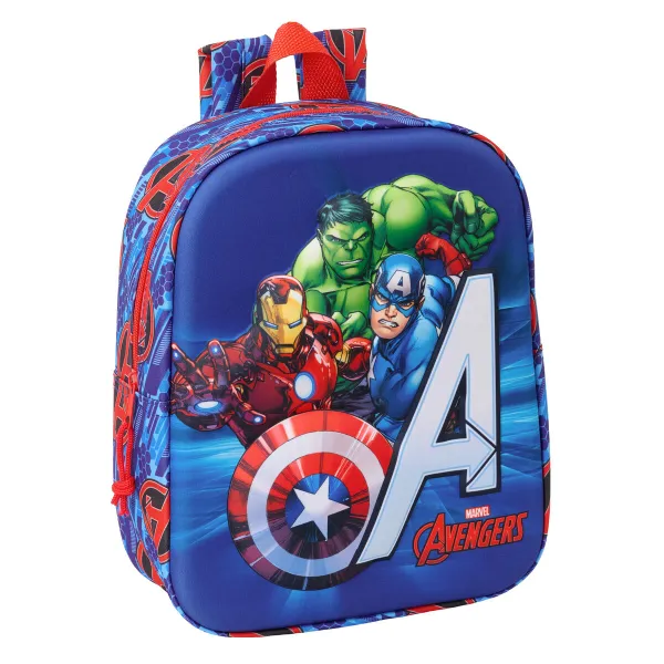 Детский рюкзак The Avengers Красный Темно-синий 22 x 27 x 10 cm 3D