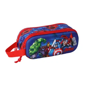 Двойной пенал The Avengers Красный Темно-синий 21 x 8 x 6 cm 3D