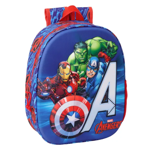 Детский рюкзак The Avengers Красный Темно-синий 27 x 33 x 10 cm 3D