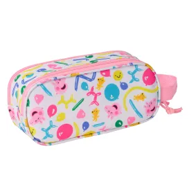 Kaksilokeroinen laukkku Peppa Pig Sininen Valkoinen Pinkki 21 x 8 x 6 cm 3D