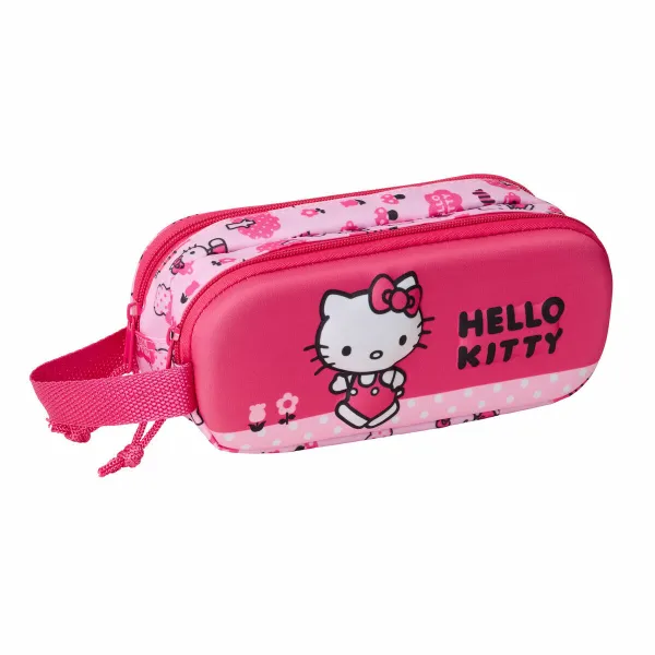 Divkāršs futrālis Hello Kitty Rozā 21 x 8 x 6 cm