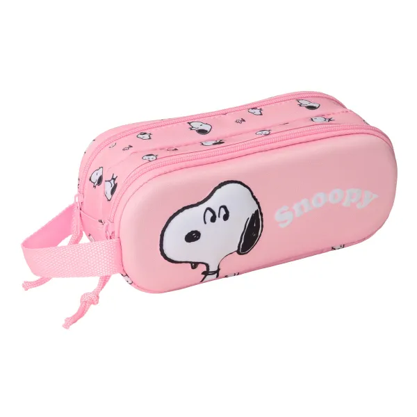 Kaksilokeroinen laukkku Snoopy Pinkki 21 x 8 x 6 cm 3D