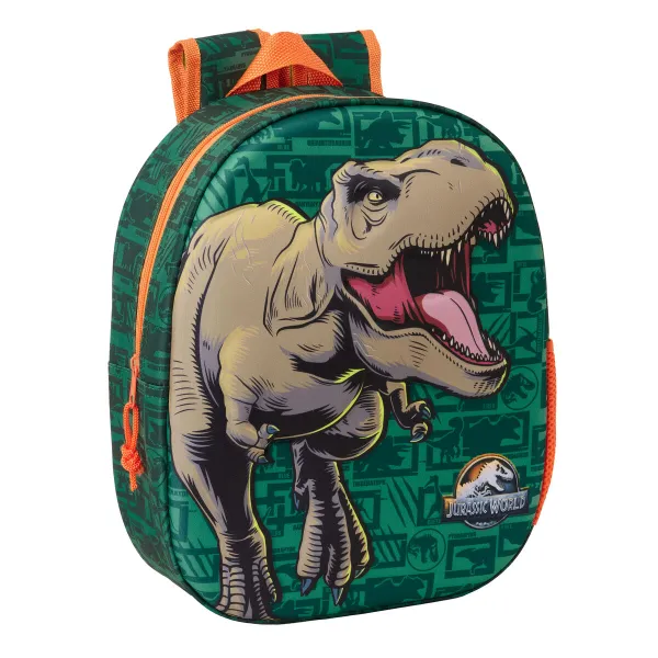 Детский рюкзак Jurassic World Темно-зеленый 27 x 33 x 10 cm 3D