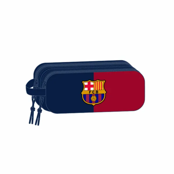 Dvigubas penalas F.C. Barcelona Mėlyna Kaštoninė 21 x 8 x 6 cm 3D