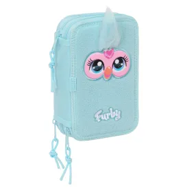 Тройной пенал Furby Синий 12,5 x 19,5 x 5,5 cm 37 Предметы