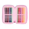 Triple Pencil Case Lilo & Stitch Chill Pink Mint 12,5 x 19,5 x 5,5 cm 37 Pieces
