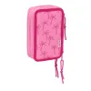 Triple Pencil Case Lilo & Stitch Chill Pink Mint 12,5 x 19,5 x 5,5 cm 37 Pieces