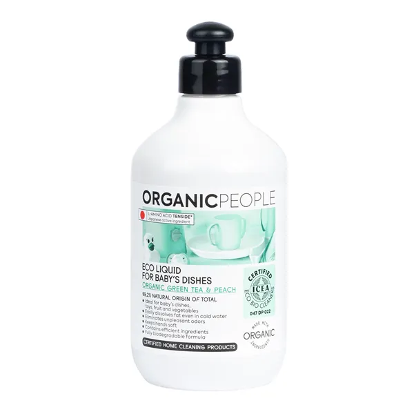 Organic People Organic Green Tea y Peach Eco Liquid For Baby's Dishes 200ml