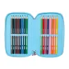 Triple Pencil Case Lilo & Stitch Happy Sky blue 12,5 x 19,5 x 5,5 cm 37 Pieces