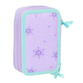 Kolmoiskynäkotelo Frozen Spirit Liila 12,5 x 19,5 x 5,5 cm 37 Kappaletta