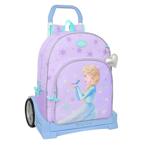 School Rucksack with Wheels Frozen Spirit Lilac 33 x 42 x 14 cm