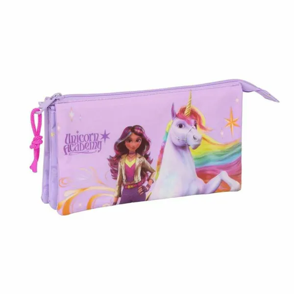 Trīsvietīgs futrālis Unicorn Academy Ceriņš 22 x 12 x 3 cm