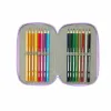 Triple Pencil Case Unicorn Academy Lilac 12,5 x 19,5 x 5,5 cm 37 Pieces