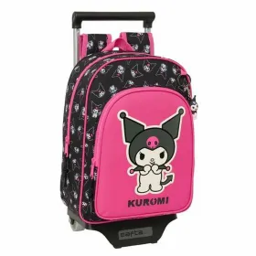 Mokyklinė kuprinė su ratukais Kuromi Juoda Fuksija 26 x 11 x 67 cm 26 x 34 x 11 cm